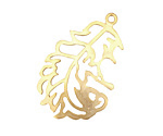 Ezel Findings Gold (plated) Downy Feather Pendant 22x37mm