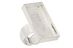 Silver (plated) Adjustable Ring Rectangle Bezel 29x14mm