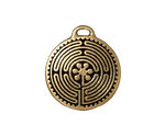 TierraCast Antique Gold (plated) Labyrinth Pendant 23x26mm