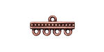 TierraCast Antique Copper (plated) 1-4 Beaded Bar 21x10mm