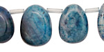 Brazil Blue Agate Flat Freeform Drop 14-16x20-22mm
