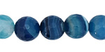 Sky Blue Line Agate Faceted Round 14mm