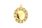 Stampt Antique Gold (plated) Victorian Lace Oval Setting 10x12mm