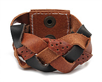 Multi Leather Braided Cuff 1 3/4"