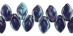 Czech Glass Blue Nile Leaf Drop 8x12mm