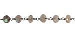 Labradorite Faceted Rondelle Gunmetal Bead Chain
