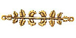 Nunn Design Antique Gold (plated) Laurel Connector 48x11mm