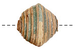 African Paper (beige, green) Bicone 24-25x26-27mm