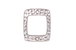 TierraCast Rhodium (plated) Drilled Hammertone Rectangle Ring 21x18mm