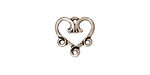 TierraCast Antique Silver (plated) 3-1 Vine Heart Link 13mm