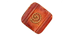 Patricia Healey Copper Square w/ Rope Spiral 2 Hole Bead 18mm