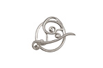 Silver (plated) Swirly Toggle Clasp 18x16mm, 22mm bar