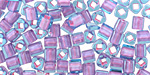 TOHO Aqua (with Bubble Gum Pink Lining) Cube 4mm Seed Bead