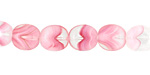 Czech Glass Crystal/Pink Beveled Oval 10x9mm