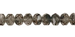 Czech Glass Black Diamond Fire Polished Rondelle 6x9mm