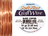 Soft Flex Bare Copper Craft Wire 22 gauge, 15 yards