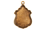 Nunn Design Antique Gold (plated) Ornate Flat Ensign Tag 20x31mm