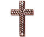 TierraCast Antique Copper (plated) Hammertone Cross Link 40x26mm