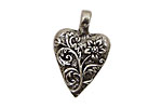 Green Girl Pewter Floral Heart 20x30mm