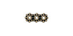 TierraCast Antique Brass (plated) Beaded 3-Hole 6mm Heishi Bar 15x6mm