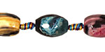 Graffiti Agate Faceted Rice 18x13mm
