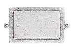 Nunn Design Antique Silver (plated) Raised Tag Rectangle Connector 45x25mm