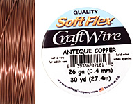 Soft Flex Non-Tarnish Antique Copper Craft Wire 26 gauge, 30 yards
