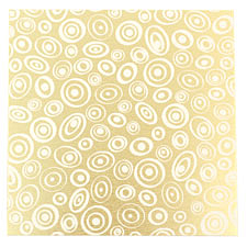 Lillypilly Gold Groovy Circles Anodized Aluminum 3"x3" Sheet, 22 gauge