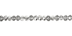 Silver & Clear Crystal Faceted Rondelle 4mm