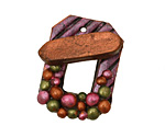 Poison Tree Polymer Clay Pink Confetti Toggle Clasp 25x20mm, 21mm bar