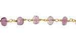 Amethyst Faceted Rondelle Gold (plated) Bead Chain
