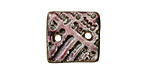 Earthenwood Studio Ceramic Amethyst Iron Small Square Text Link 19mm