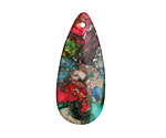 Mardi Gras Mosaic Stone Teardrop Pendant 15x35mm