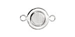 Silver (plated) Lipped Circle Bezel Link 18mm