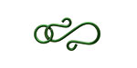 Green Enameled Copper S Clasp 20x13mm, 8mm ring