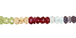 Multi Gemstone (Tanzanite, Aquamarine, Amethyst Citrine, Peridot) Faceted Rondelle 3mm