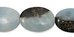 Amazonite Blk. Tourmaline Flat Oval 25x18mm