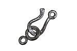 Gunmetal Hammered Simple Hook & Eye Clasp 32x12mm