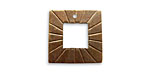 Vintaj Natural Brass Etched Square Toggle Ring 18mm