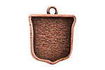 Nunn Design Antique Copper (plated) Crest Ensign Bezel Pendant 20x24mm