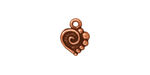 TierraCast Antique Copper (plated) Spiral Heart Charm 10x12mm