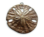 Vintaj Natural Brass Sand Dollar Pendant 37x33mm