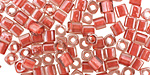 TOHO Transparent Lustered Rose (with Mauve Lining) Cube 4mm Seed Bead