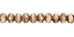 Czech Glass Marshmallow Toffee Fire Polished Rondelle 5x7mm