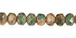 Czech Glass Spring Day Leaf Fire Polished Rondelle 6x9mm