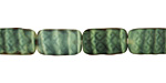 Czech Glass Yellow Sky Patterned Rectangle 14x8mm
