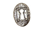 Green Girl Pewter The Key is Love Coin Link 31x22mm
