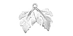 Ezel Findings Rhodium (plated) Twin Fig Leaves Pendant 23x19mm