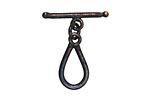 Missficklemedia Patinated Peacock Blue Oval Toggle Clasp 20x11mm, 24mm bar