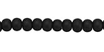 Jet Black Recycled Glass Rondelle 5x6mm